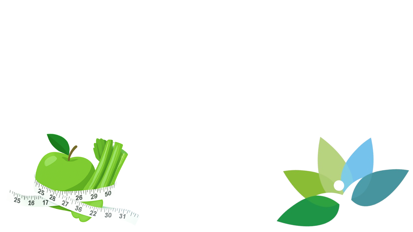 Healthy nutrition background with apple and measuring tape